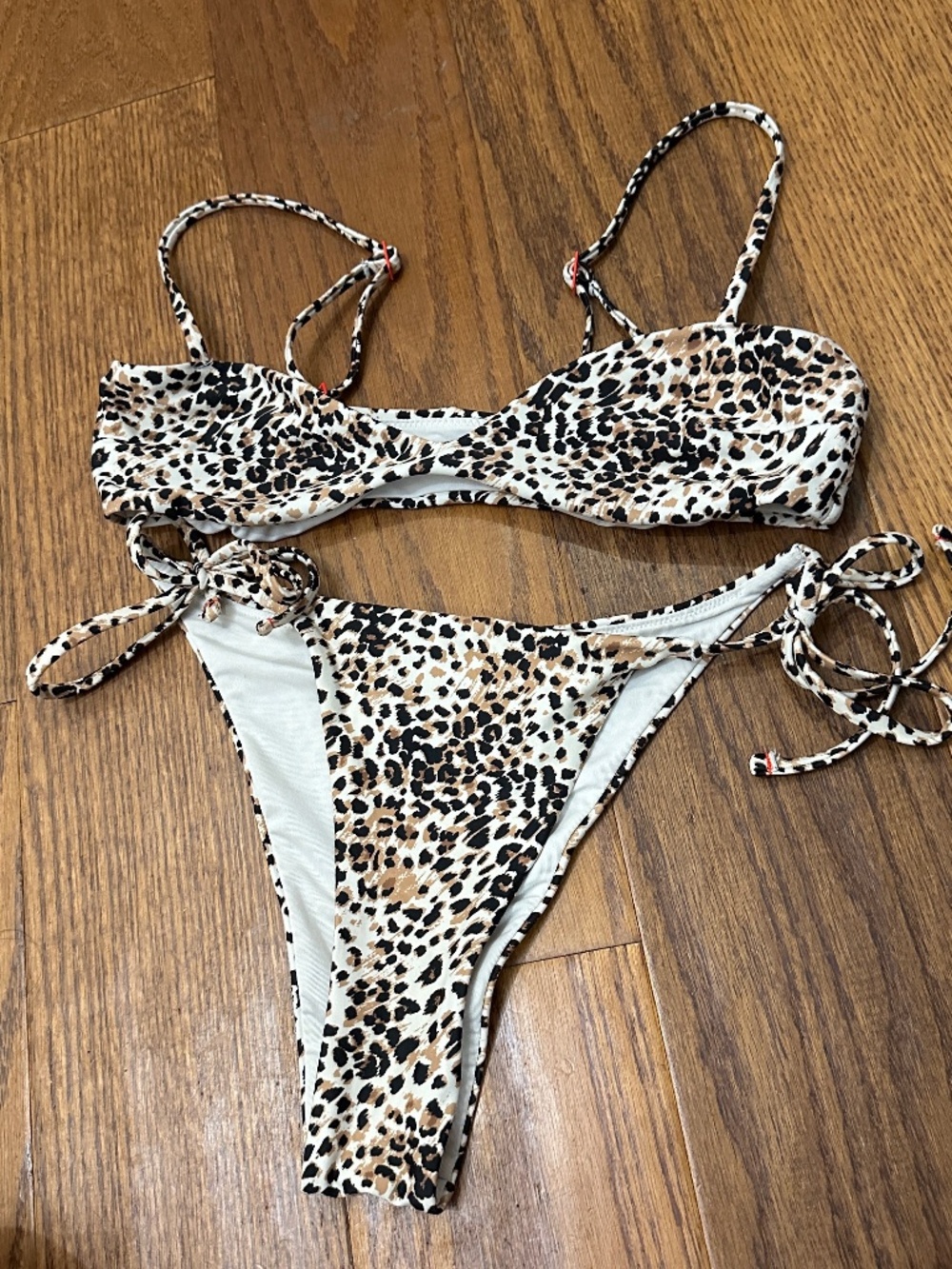 Aerie Beach Dune Leopard Print Summer Tropical Swimsuit Bikini Women Size S